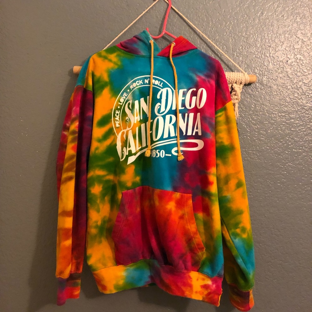 tie dye hoodie from a store in La Jolla, San Diego